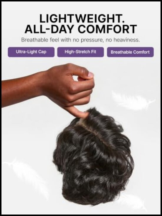 100% Human Hair Pixie Cut Lace Wig 6 Inch HD Lace Glueless Short Curly main image 4